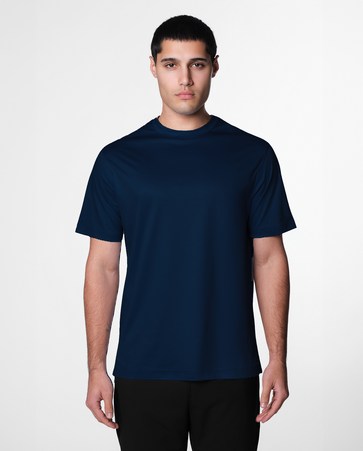LUXE LINEN T-SHIRT - NAVY BLUE